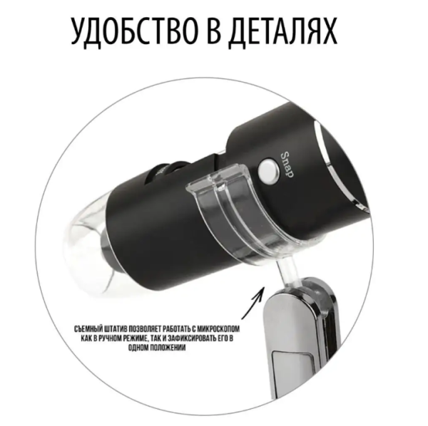 Цифровой USB-микроскоп Digital microscope electronic magnifier (4-х кратный ZOOM, с регулировкой 50-1600)